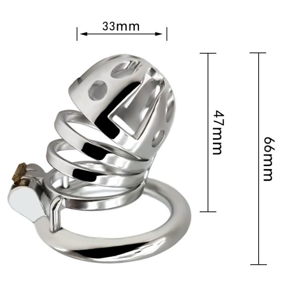 FRRK-34 Round Ring 304 Stainless Steel Chastity Cage - Image 3