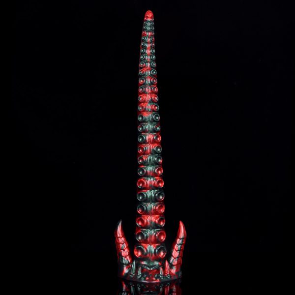 N-5192 Hellfire Monster Tentacle Red Devils Penis Dildo Fantasy Dildo Silicone Masturbator - Image 2