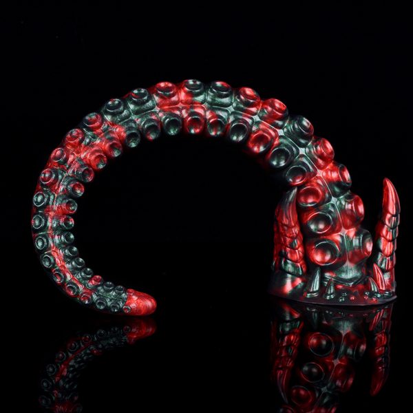 N-5192 Hellfire Monster Tentacle Red Devils Penis Dildo Fantasy Dildo Silicone Masturbator - Image 3