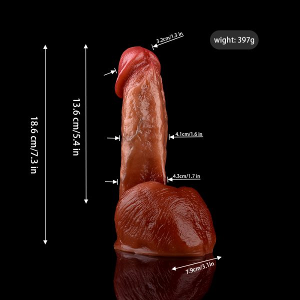 FAAK-G180 Mars Dark Skin Penis Liquid Silicone Dildo Female Masturbator - Image 7