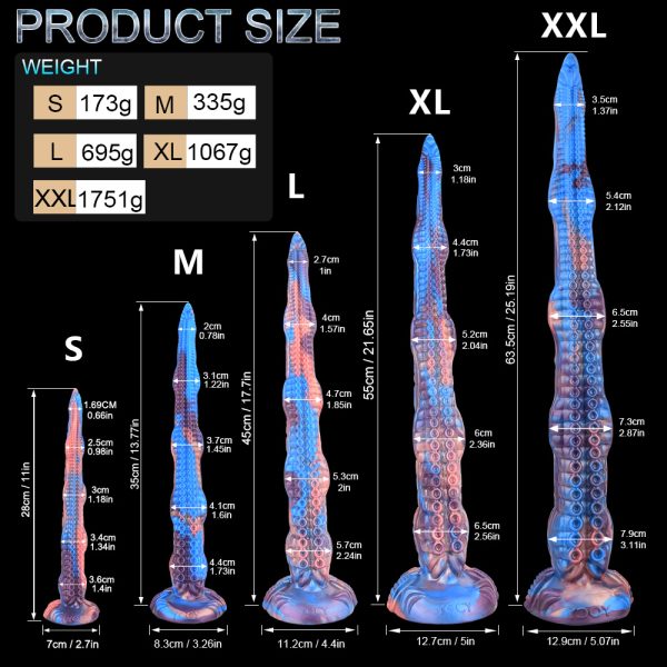 YC-2155 Monster Octopus Tentacle Silicone Long Dildo - Image 7