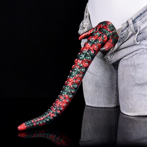 N-5192 Hellfire Monster Tentacle Red Devils Penis Dildo Fantasy Dildo Silicone Masturbator - Image 7