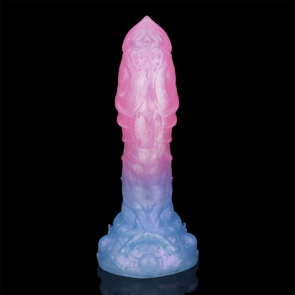 DL-C2002 Sakura Blue Silicone Gradient Luminous Dildo Female Masturbation - Image 4