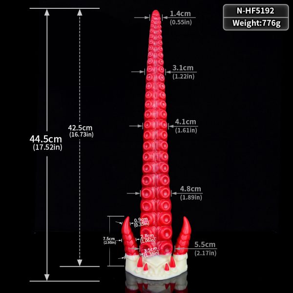N-5192 Hellfire Monster Tentacle Red Devils Penis Dildo Fantasy Dildo Silicone Masturbator - Image 8
