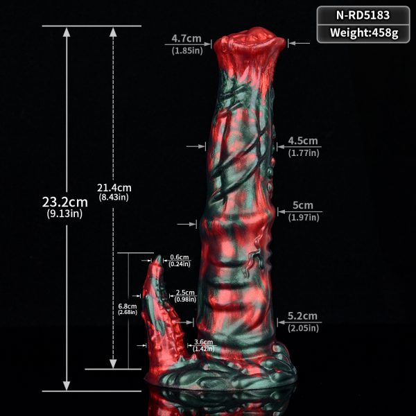 N-5183 Red Devils Monster Dildo Silicone Dildo For Woman Masturbation - Image 6