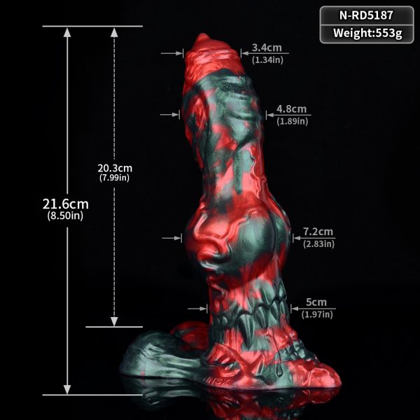 N-5187 Red Devils Sampson Monster Penis Fantasy Dildo Silicone Dildo - Image 7