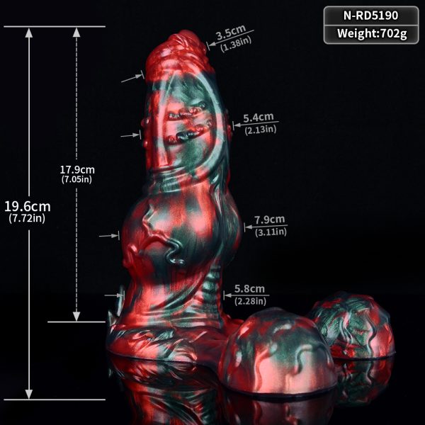 N-5190 Monster Dildo Red Devils Liam Penis Silicone Fantasy Dildo - Image 7