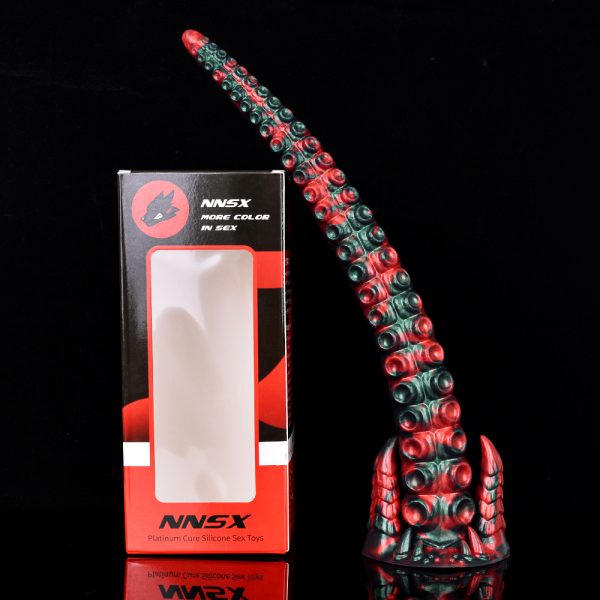 N-5192 Hellfire Monster Tentacle Red Devils Penis Dildo Fantasy Dildo Silicone Masturbator - Image 9