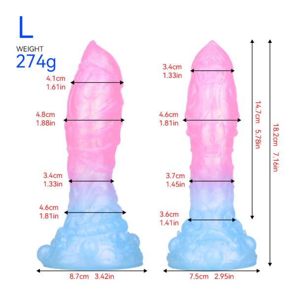 DL-C2002 Sakura Blue Silicone Gradient Luminous Dildo Female Masturbation - Image 7