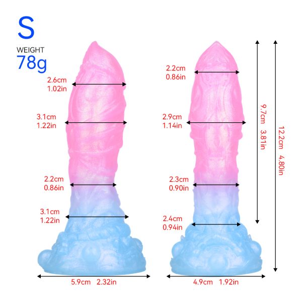 DL-C2002 Sakura Blue Silicone Gradient Luminous Dildo Female Masturbation - Image 9
