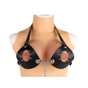 QKKQ-Y8103 Nipple Clamps Leather Bondage Joy Chain