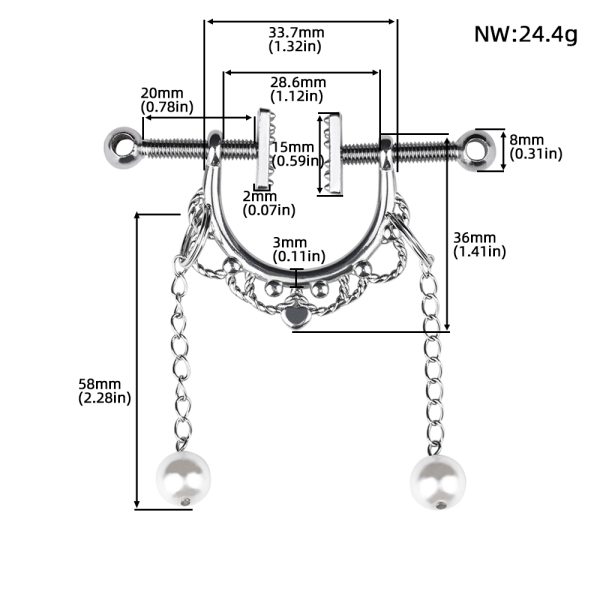 QKKQ-C8022 Nipple Clamps Alluring Intertwining Links - Image 2