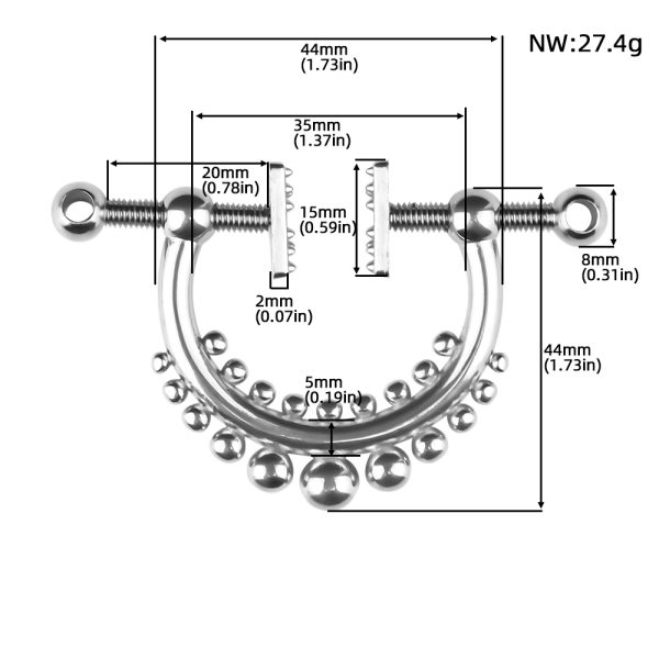 QKKQ-C8023 Nipple Clamps Glistening Spheres - Image 2