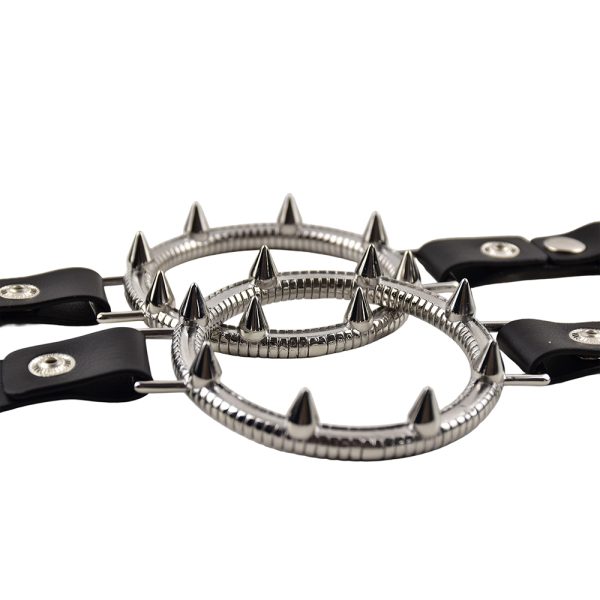 QKKQ-W8140 Sexual Breast Spiked Steel Collar Chain - Image 4