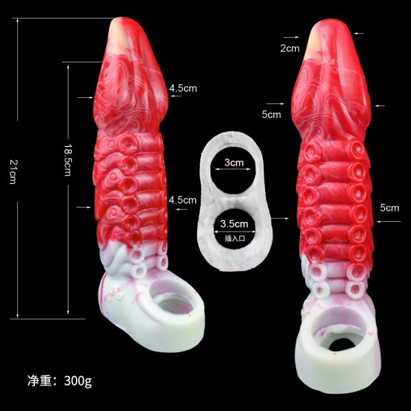 FRRK-304 Silicone Fantasy Penis Sleeve for Men Enlargement - Image 5