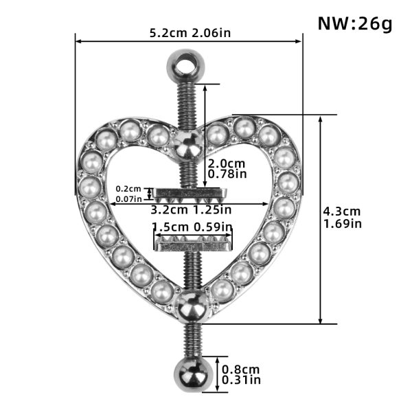 QKKQ-C8046 Nipple Clamps Pearls Into The Hearts - Image 2