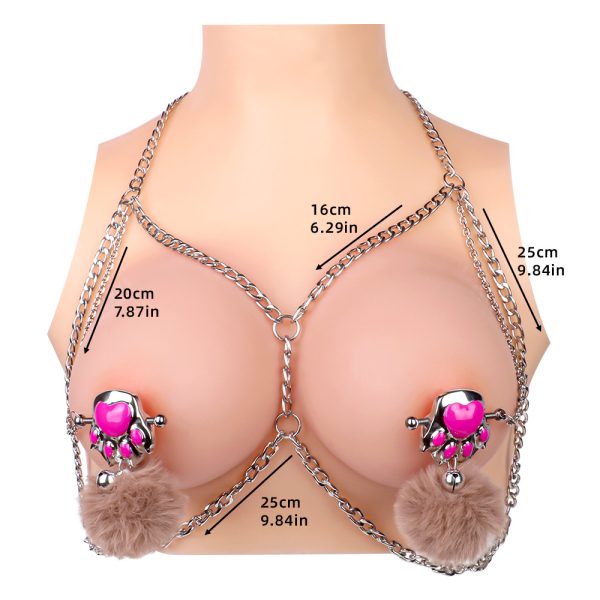 QKKQ-C8071 Psyche Goddess Nipple Clamps Playful Fluffy Paws - Image 3