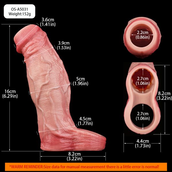 OS-ADL5031 Charlemagne Realistic Cock Sleeve for Male Enlargement - Image 7