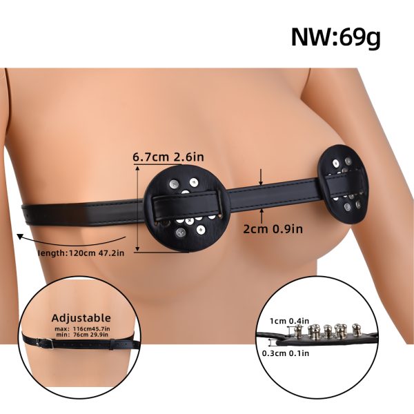 QKKQ-B8088 Psyche Goddess Nipple Clamps Spiked Breast Binder - Image 3