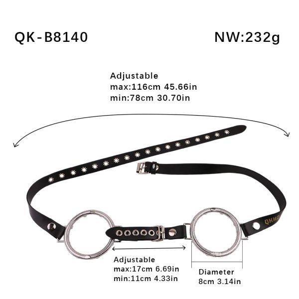 QKKQ-W8140 Sexual Breast Spiked Steel Collar Chain - Image 2