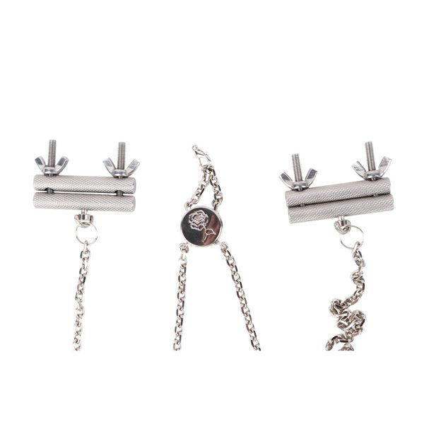 QK-C8147 Metal SM Women's sex toy Nipple Clamps With Chain - Image 6