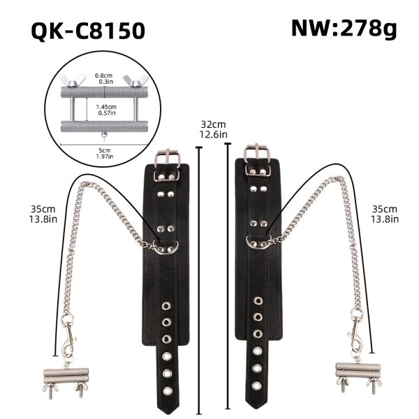 QK-C8150 SM Sexual Abuse Sex Toy Nipple Clip with Handcuffs - Image 2