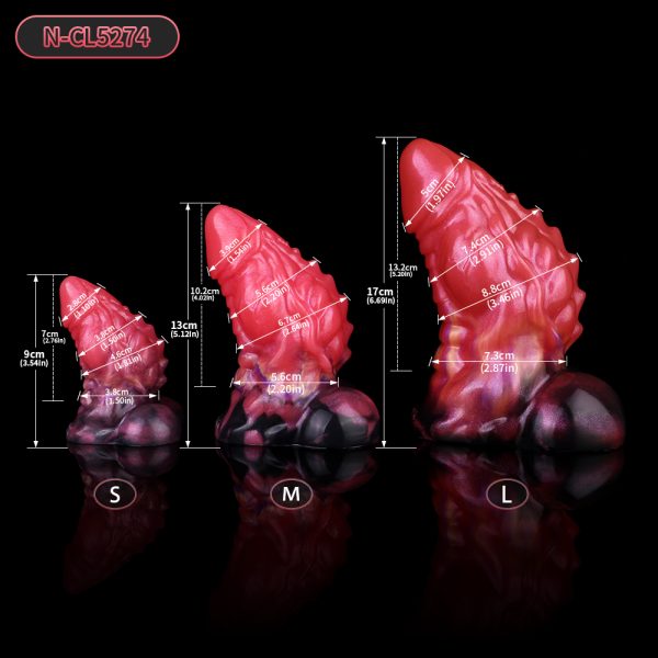 N-CL5274 Zereth Red Dragon Fantasy Anal Toy Silicone Dildo For Ass - Image 2