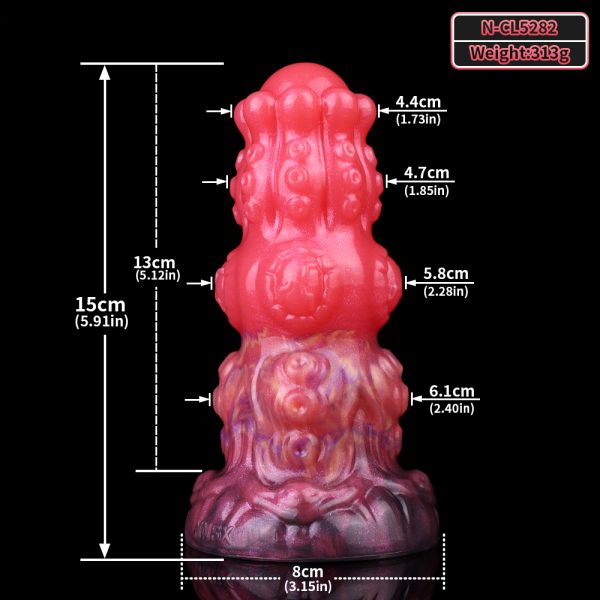 N-CL5282 Echo Red Dragon Anal Plug Silicone Butt Toy - Image 3